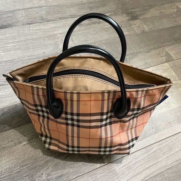Burberry Handbags - Burberry Tan and Black Mini Tote Bag